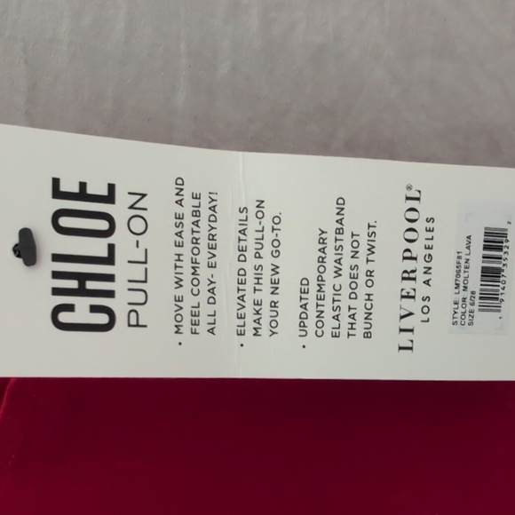 Liverpool Women's Burnt Orange (Molten Lava) Stretch Pull On Chloe Crop Pant - Picture 7 of 8